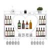 3-Tier Wall-Mounted Wine Rack, White Metal Bottle Holder view 1