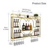 3-Tier Wall-Mounted Wine Rack, White Metal Bottle Holder view 2