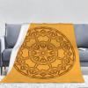 3D Tribal Exotic Fleece Throw Blanket, Burnt Orange, 130 x 150 cm view 1
