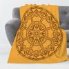 3D Tribal Exotic Fleece Throw Blanket, Burnt Orange, 130 x 150 cm view 2