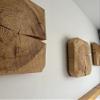 Rustic Solid Oak Wall Decor, Hanging Wood Art, Set of 2, 25 x 25 x 5 cm view 2