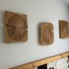 Rustic Solid Oak Wall Decor, Hanging Wood Art, Set of 2, 25 x 25 x 5 cm view 4