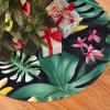 Hawaiian Tropical Leaves Flower Premium Plush Tree Skirt - Ideal Christmas Decorations and Festive Holiday Supplies view 2