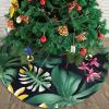 Hawaiian Tropical Leaves Flower Premium Plush Tree Skirt - Ideal Christmas Decorations and Festive Holiday Supplies view 3