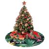 Hawaiian Tropical Leaves Flower Premium Plush Tree Skirt - Ideal Christmas Decorations and Festive Holiday Supplies view 4