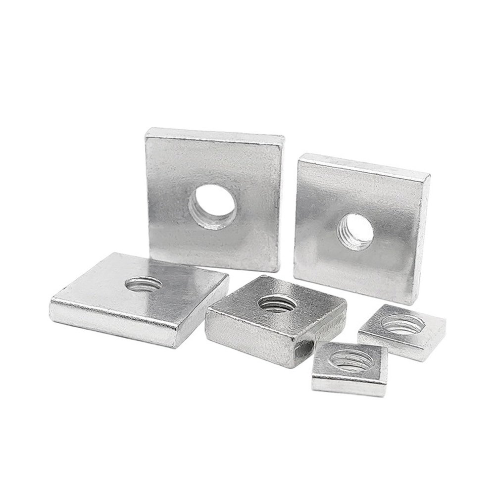 KABALI M3 M4 M5 M6 M8 Zinc-Plated Carbon Steel Square Nuts, Thin Rectangular Slider Blocks for Aluminum Profiles (50 pcs, M5-24 x 12 x 2.5 mm)
