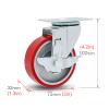 Heavy-Duty Swivel Casters with Brakes, 3 in, 4-Pack view 2