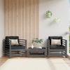 GuyAna Garden Chairs with Cushions, 2-Piece Set, Gray, Solid Pine view 1