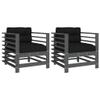 GuyAna Garden Chairs with Cushions, 2-Piece Set, Gray, Solid Pine view 2