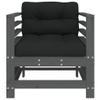 GuyAna Garden Chairs with Cushions, 2-Piece Set, Gray, Solid Pine view 4