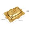 Creative European-Style Butter Dish with Rectangular Metal Lid view 2