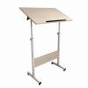 Standing Lectern, Mobile Height-Adjustable Laptop Desk, Light Oak view 1