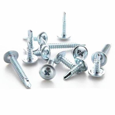 10-Piece Washer-Head Self-Drilling Sheet Metal Screws, Galvanized Stainless Steel, M4.2/M4.8, 13 mm