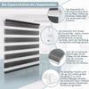 MupFup Dual-Layer Roller Blind, No-Drill Clip-Fix, 30 x 160 cm, Anthracite view 4