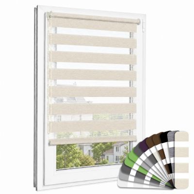 ibobu Dual Roller Blind, No Drilling, Natural Beige, 110 x 140 cm