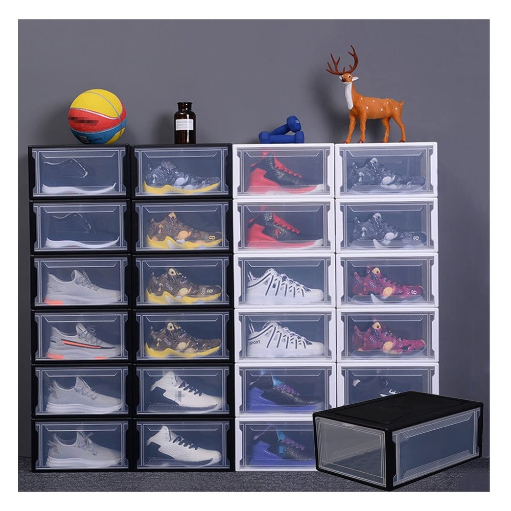 Reagal Stackable Shoe Boxes with Clear Door, 25-Pack