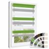 ibobu Dual Roller Blind, No-Drill Clamp-Fit, Green Gray White, 40 x 150 cm view 1