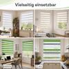 ibobu Dual Roller Blind, No-Drill Clamp-Fit, Green Gray White, 40 x 150 cm view 2