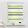 ibobu Day & Night Roller Blind, No Drilling, Green-Gray-White, 120 x 210 cm view 1