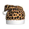 ObabO Leopard Print Plush Santa Hat for Adults view 1
