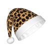 ObabO Leopard Print Plush Santa Hat for Adults view 2