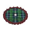 Blue Scottish Tartan Christmas Tree Skirt, Elegant and Durable Decorative Mat view 2