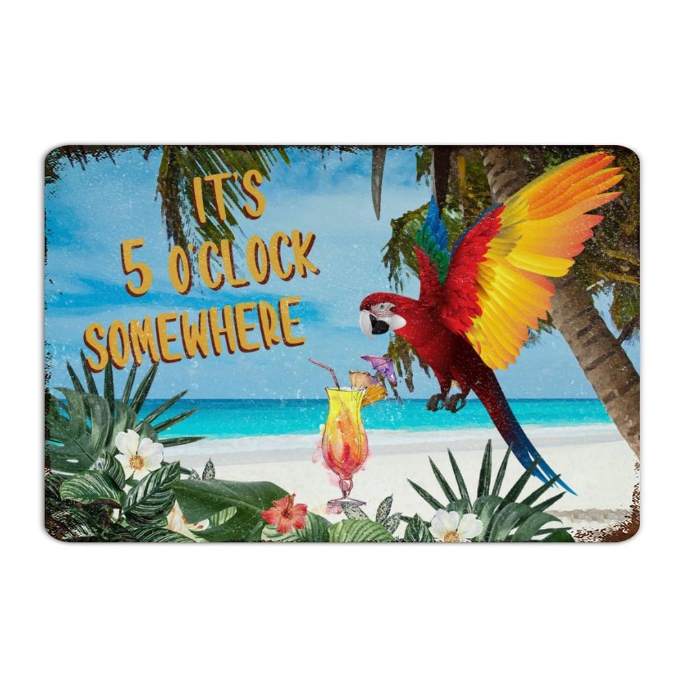 It's Five O'Clock Somewhere Custom Metal Tin Sign, 8 x 12 Inches