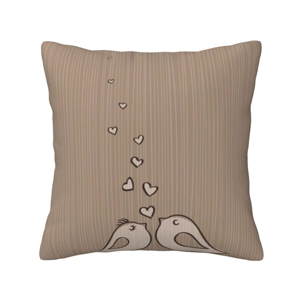 DEHIWI Love Birdie Stripe Throw Pillow Covers, 12 x 12 in, Soft Cozy Decorative Cushion Covers