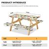 Jeiento Fall Picnic Table and Bench Fitted Cover Set with Elastic Bands, 3-Piece, Dwarf Harvest Pumpkin Maple Leaf Thanksgiving Camping view 2