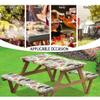 Jeiento Fall Picnic Table and Bench Fitted Cover Set with Elastic Bands, 3-Piece, Dwarf Harvest Pumpkin Maple Leaf Thanksgiving Camping view 4