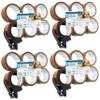 DECO EXPRESS Packing Tape Dispenser Set with Extra-Strong PVC Packing Tape Rolls (Small Brown Dispenser, 4-Pack) view 1