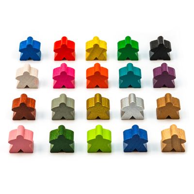 Waldfelsen 16 mm Wooden Meeples Compatible with Carcassonne, 50 Pieces, Brown
