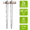 SECURA 2 Chainsaw Chains Compatible with McCulloch CS42S, 45 cm, 3/8LP, 62 Drive Links, 1.3 mm view 4