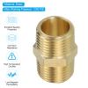 PATIKIL 4-Pack Brass Hex Nipple Pipe Fittings, Thread Adapters view 4