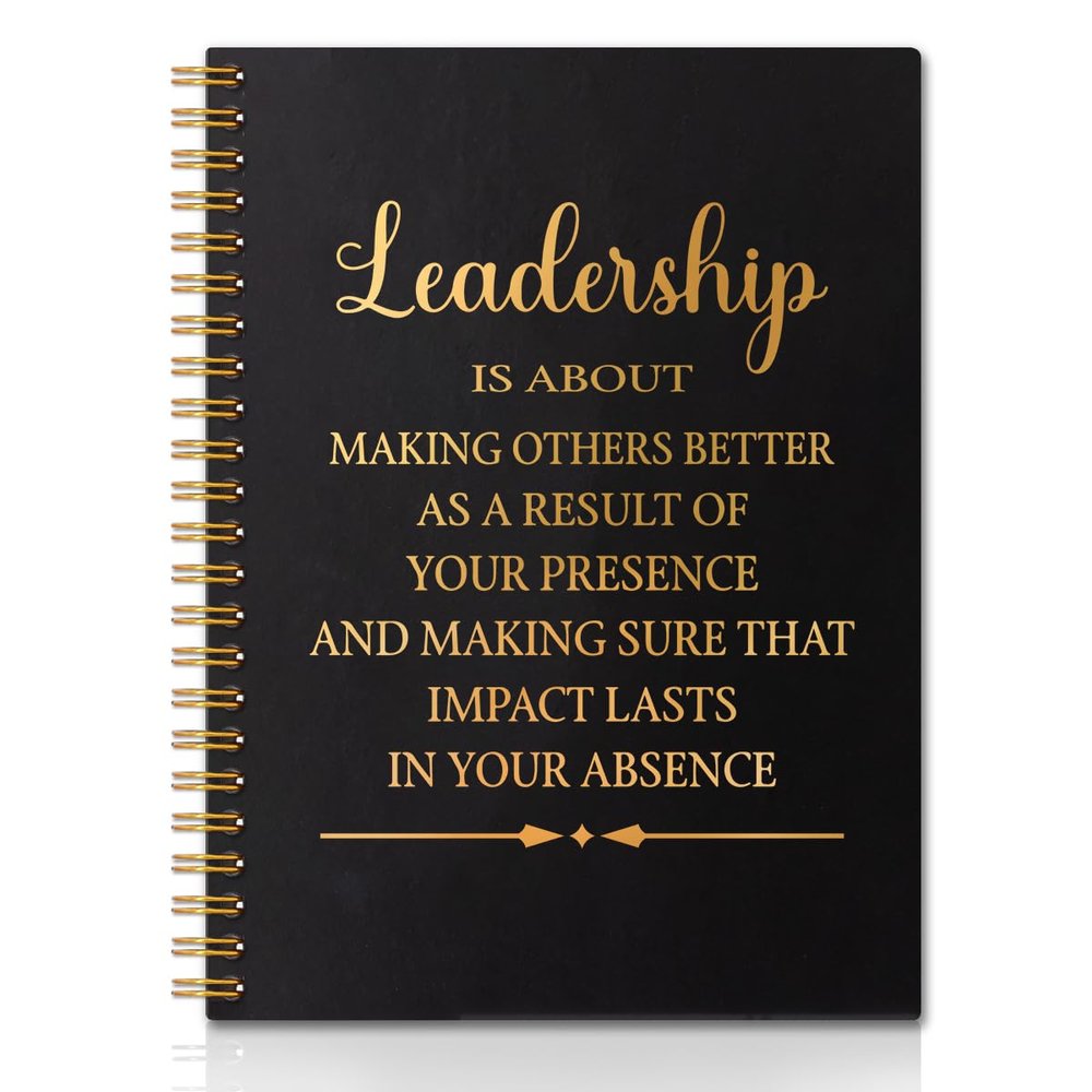 QYUVK Leadership Is About Making Others Better Gold Foil Hardcover Spiral Notebook, 160 Pages, Blank, Leader Appreciation Gift