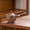 Ceramic Chinese Kung Fu Tea Infuser Pot, Brown view 1