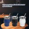 Pumpkin-Shaped Stainless Steel Mate Tea Cup, Blue view 4