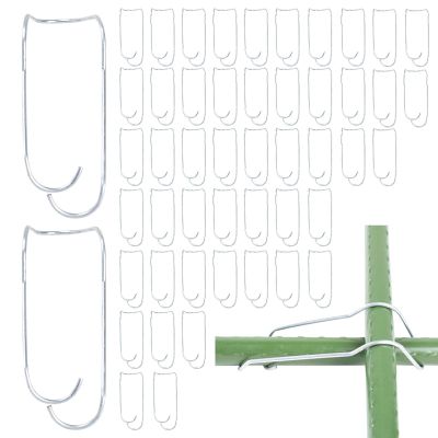 Plant Support Connector Clips, 50-Pack Steel Clips