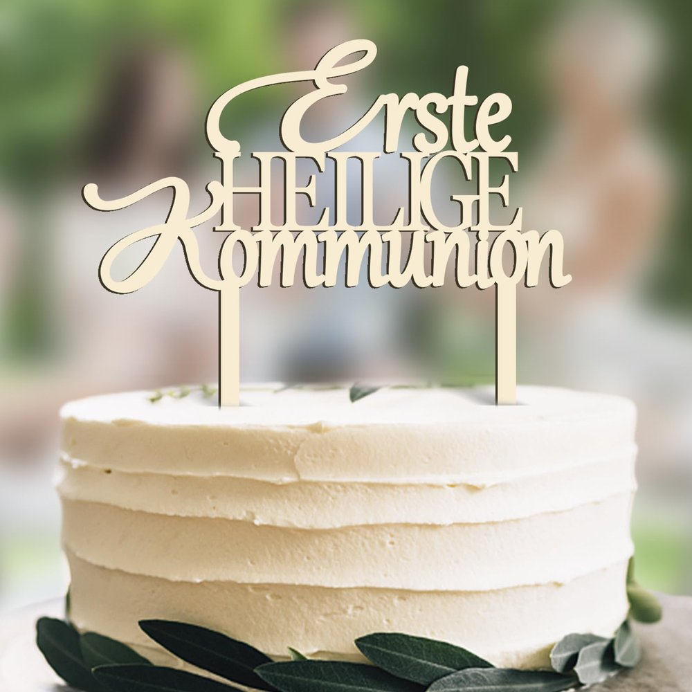 Wooden Cake Topper – First Holy Communion
