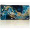 MTG Playmat with Zones, 61 × 35.6 cm, Stitched Edges, Golden Blue Marble view 1