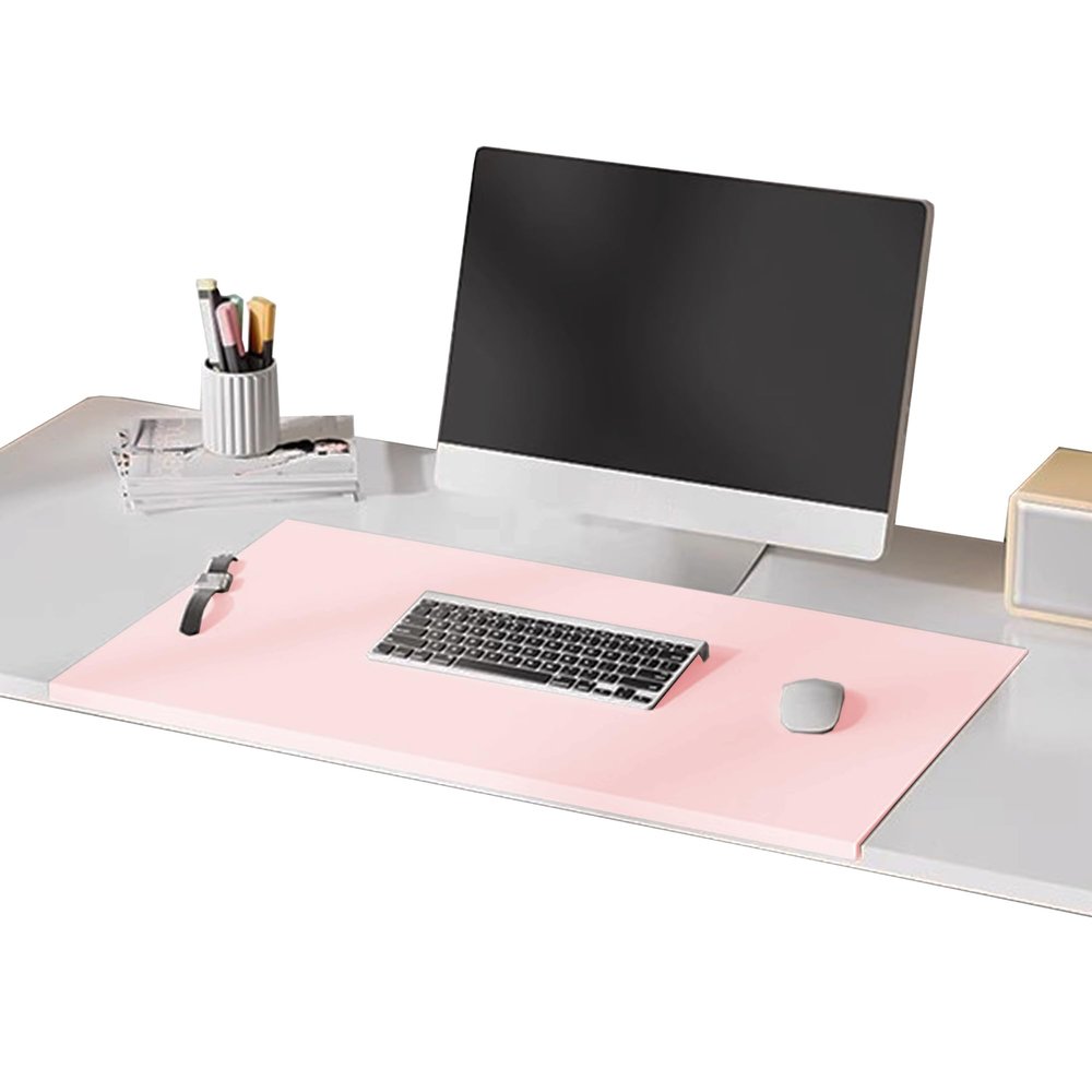 Custom-Size PU Leather Desk Mat Mouse Pad with Edge Protection