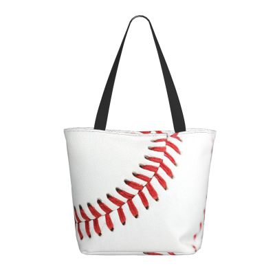 ESASAM Evil Eye Printed Shopping Tote, Large Capacity, Durable and Portable, Baseball Lace Close Up, One Size
