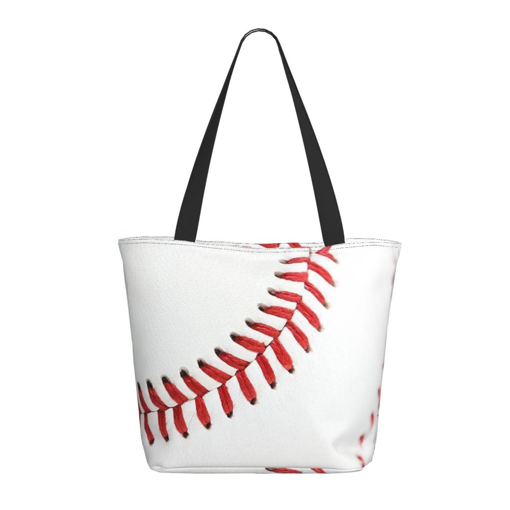 ESASAM Evil Eye Printed Shopping Tote, Large Capacity, Durable and Portable, Baseball Lace Close Up, One Size