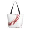 ESASAM Evil Eye Printed Shopping Tote, Large Capacity, Durable and Portable, Baseball Lace Close Up, One Size view 1
