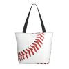 ESASAM Evil Eye Printed Shopping Tote, Large Capacity, Durable and Portable, Baseball Lace Close Up, One Size view 4