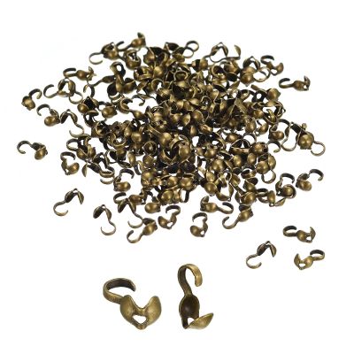 QUARKZMAN 400-Piece Jewelry End Caps, Crimp Bead Knot Covers, Open Bracelet Clasps, 4 mm Bronze