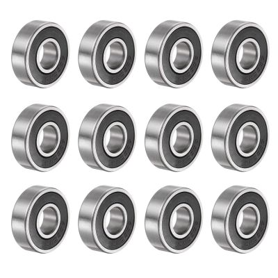 QUARKZMAN 12-Pack 6000-2RS Deep-Groove Ball Bearings, 10 x 26 x 8 mm, Carbon Steel, Double-Shielded, ABEC-1, Z1
