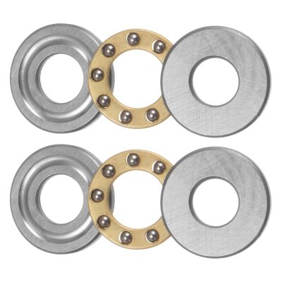 QUARKZMAN 2-Pack F5-12M Thrust Bearings, 5 x 12 x 4 mm, Brass, with Washers, ABEC-3