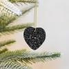 Christmas Decoration Plaque, Printed Round Ceramic Hanging Ornament with Gold Cord view 1