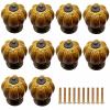 10 Antique Brass Ceramic Pumpkin Drawer Knobs view 1